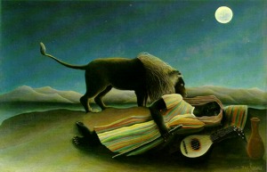 H.Rouseau. Sleeping gypsy, 1897
