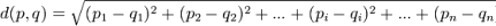Distance on n-Space